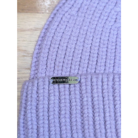Steve Madden Lilac Ribbed Wide Cuff Beanie One Size NWT - Picture 5 of 5